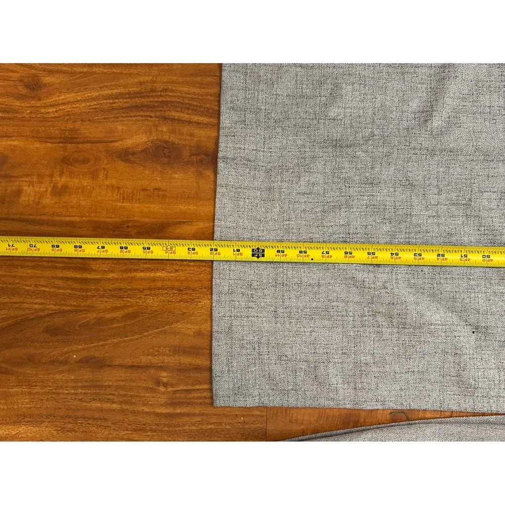 Light Gray Textured Blackout Curtain Panels Set of 2 Rod Pocket 26x61 Linen Look